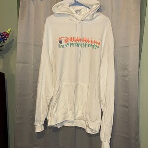 Champion White Hoodie with Colorful Graphic